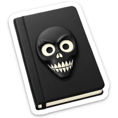 A black notebook named "Death Note" sticker