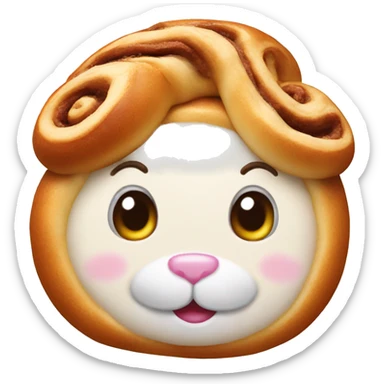 bunny made from a cinnamon bun sticker