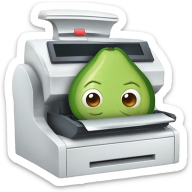 avocado shark cash register sticker