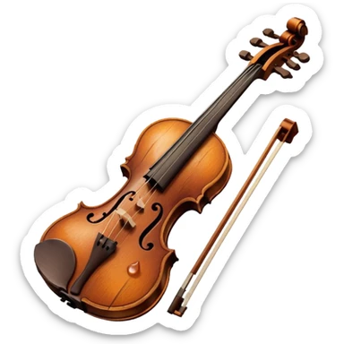 Violin with a sad face and tears sticker