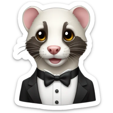 A ferret in a tuxedo sticker