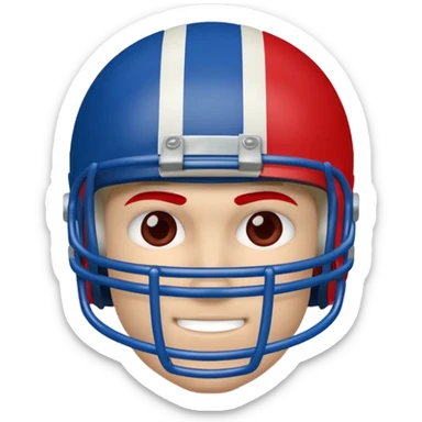 
American football face painting in blue (#00A3E0) and red (#F9423A)  sticker
