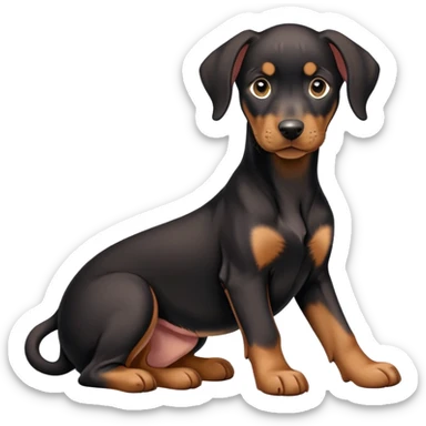 Dobermann puppy sticker