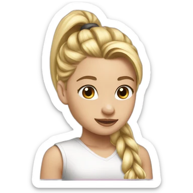 Beautiful Girl,blonde Pony Tail Hair sticker