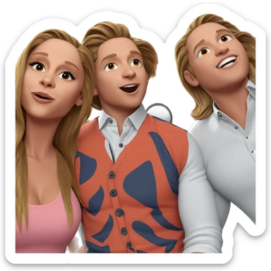 friends with long hair sticker