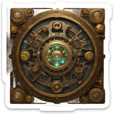 large screen steampunk frame radar circle sticker