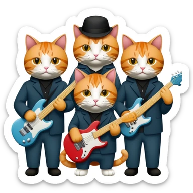cats dressed as the band the deftones sticker