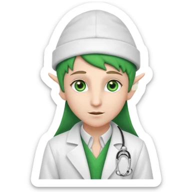 Elf Doctor with doctor hat sticker