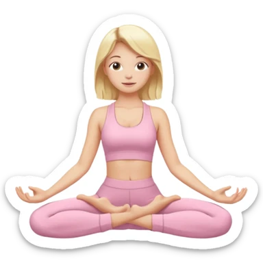 Yoga Blonde Girl With Light Pink Clothes sticker