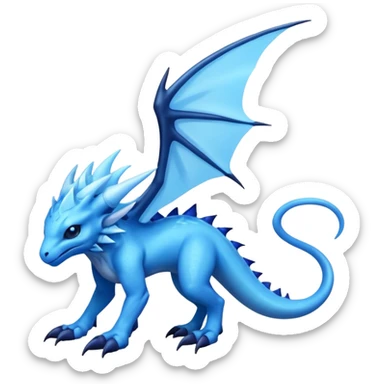 Shiny Dark Edgy  Inteleon-Amaura-Fakémon-hybrid-creature (full body)  sticker