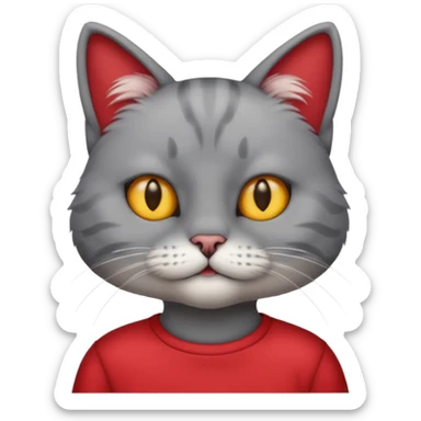 cat red shirt sticker