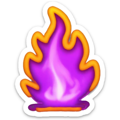 Fire outline neon sticker