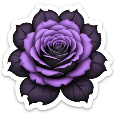 pastel goth black rose sticker