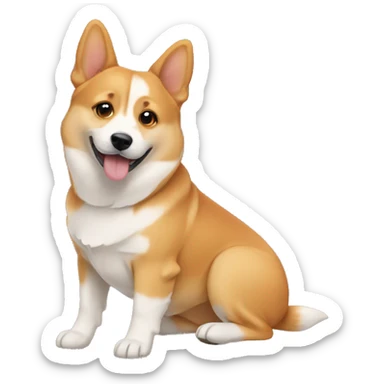 A dog mixed with jindo and welsg corgi sticker