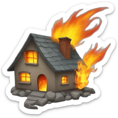 rat with house on fire sticker