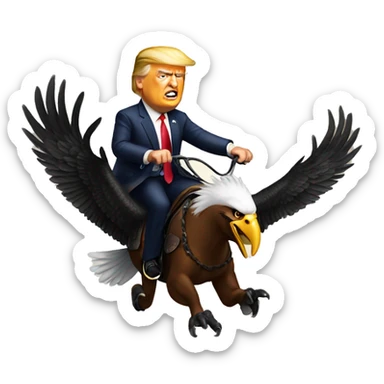 Trump riding and eagle sticker