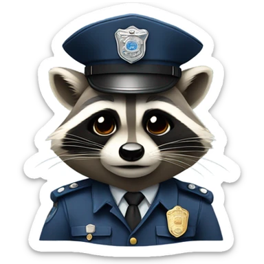 Raccoon cop sticker
