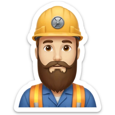 15” Long beard brown cap nuclear worker  sticker