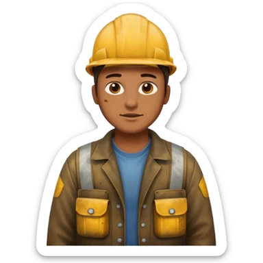 Oil plant worker in spilled clothes sticker