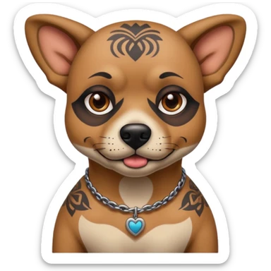 tattooed dog with heavy face tattooes sticker