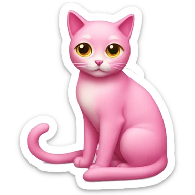 pink cat sticker