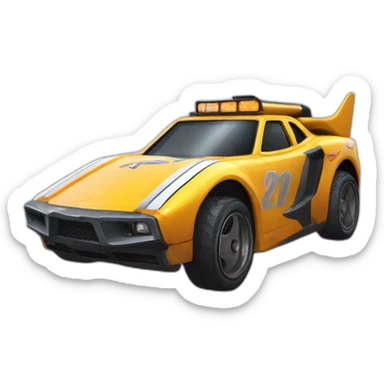 un pingouin qui conduit une voiture de rocket league sticker
