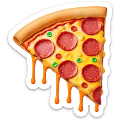 Melted neon  spam meat ice cream pizza slice sticker