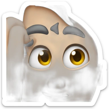 exasperated person holding a phone vertically in front of their face with one hand, closeup sticker