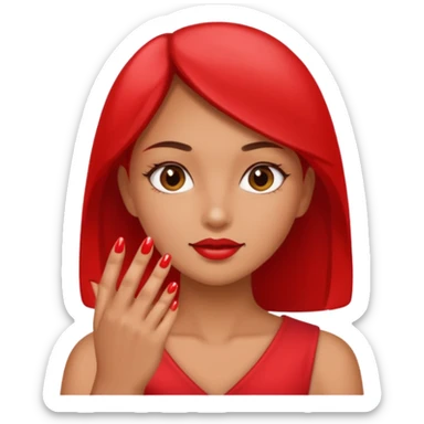 Girl with nail sticker