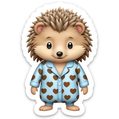 hedgehog in pajama sticker