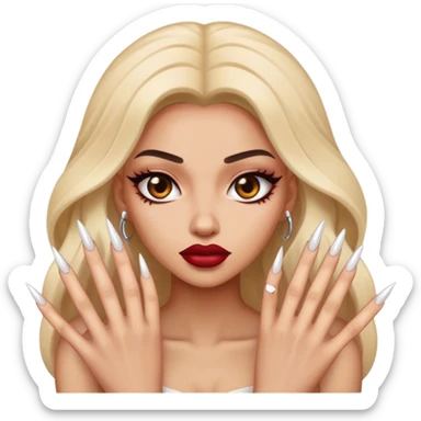 Baddie with long nails sticker