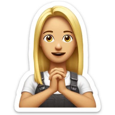 chica rubia tapandose la cara con las manos sticker