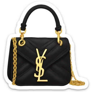 Black and white YSL purse with gold chain  sticker