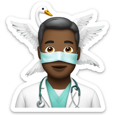 a surgeon with white wings from a swan sticker