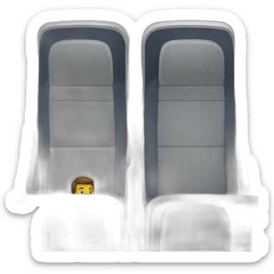 two train-seats with a man sitting in one of them sticker