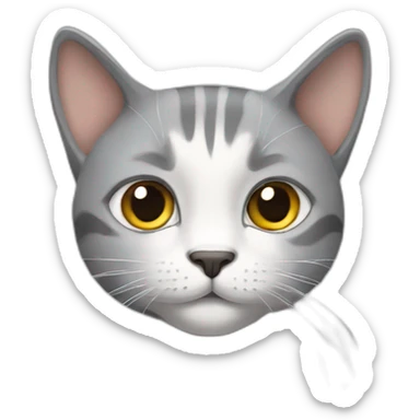 gato gris sticker
