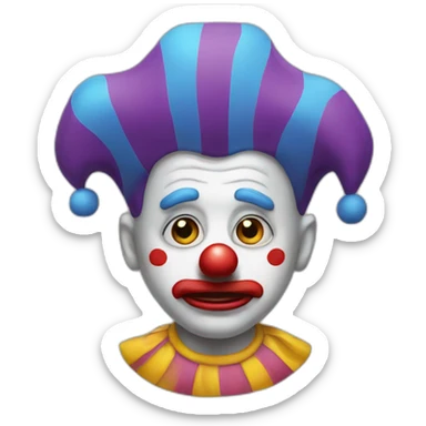 sad clown sticker