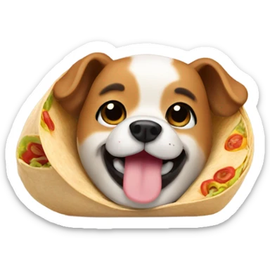 Dog thumbs up burrito  sticker