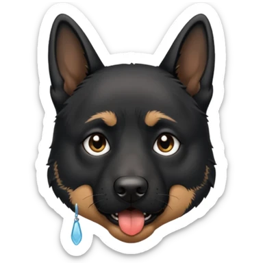black german shepherd face crying with RIP written above sticker