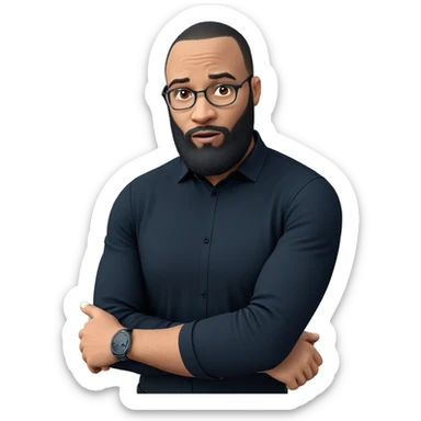 thoughtful guy in black shirt sticker