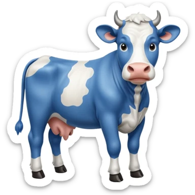 Dune vache blanc bleu belge sticker