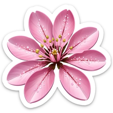 Stylized pink glitter cherry blossom flower (sakura) sticker
