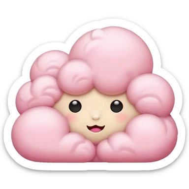 pink cloud, sleepy sticker