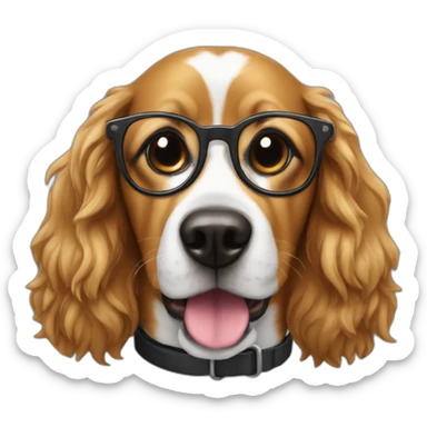 Dog-with-glasses-making-a-podcast sticker