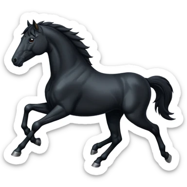 Running black horse  sticker