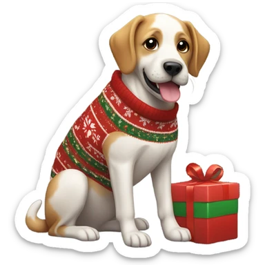 Christmas tree dog  sticker