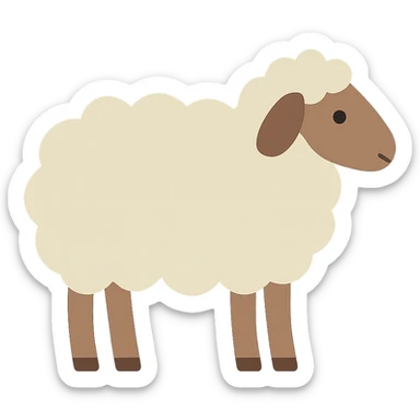 Flat design style sheep sticker