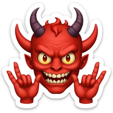 A demon with 2 hands one hand has a 9 on top and the other hand has a 9 on top  sticker