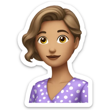 A young woman with lavender kurti white spots showing left side sticker