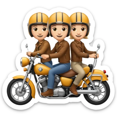 3 friend ride motorcicle sticker